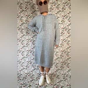 Gray Knit Sweater Dress